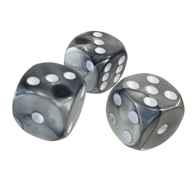 The Fantasy Trip: 14mm Silver d6 Dice Set