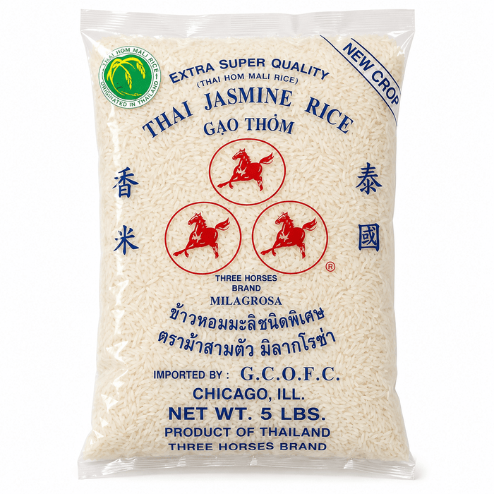Three Horses Jasmine Rice 25lb – Single Unit (Inventory Stock)