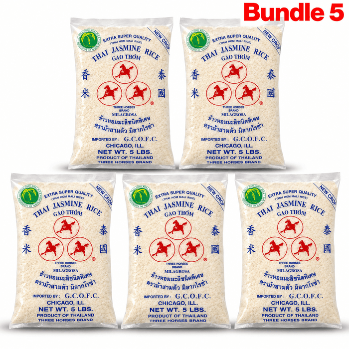 Three Horses Jasmine Rice | Premium Thai Rice - Yado African & Caribbean Market