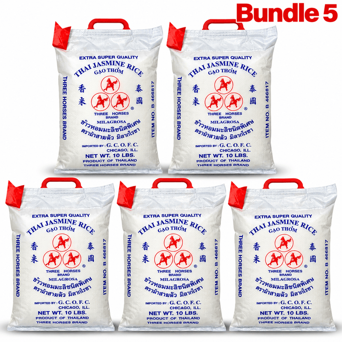 Three Horses Jasmine Rice | Premium Thai Rice - Yado African & Caribbean Market