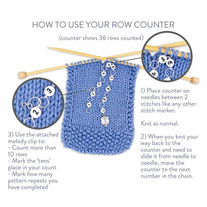 Tiny Sea Turtle - Knitting Row Counter (Circle Chain) by Twice Sheared Sheep