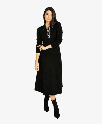 Tipped Collar Dress