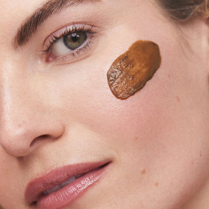 Kora Organics-Turmeric Brightening & Exfoliating Mask-Skincare-3_PDP_ModelCloseup-TMask_V1-The Detox Market |