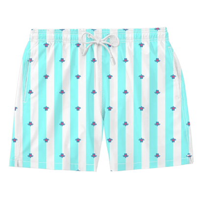 Nachhaltige Herren-Badehose aus recyceltem Material – Modell Turtles love lines von Noah*s Ocean.