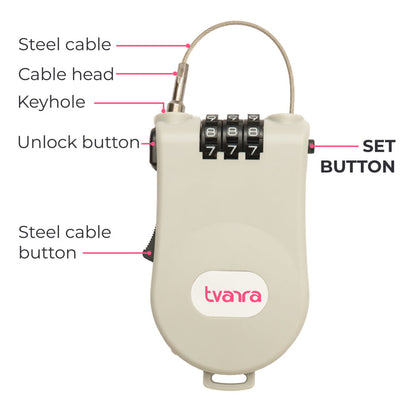 Tvarra Secure Loop Helmet Lock - Cloud Grey