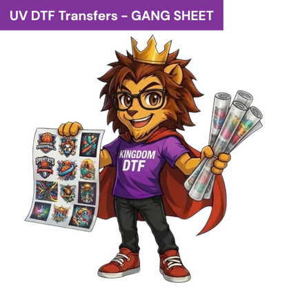 UV DTF Transfers (Stickers) Build a Gang Sheet (Print Your Designs) by Kingdom Transfers®