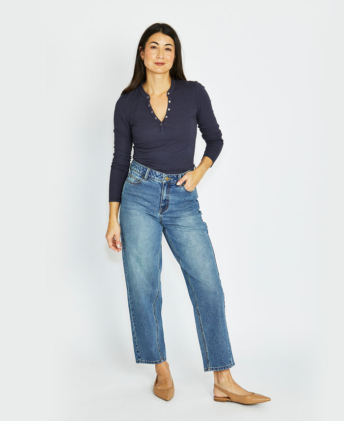 V-Neck Henley Tee