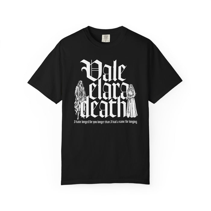 Comfort Colors black graphic tee from thtgrlreads featuring Liv Zander-themed gothic script text and illustrated characters in white print, part of the Tees and Liv Zander collections.
