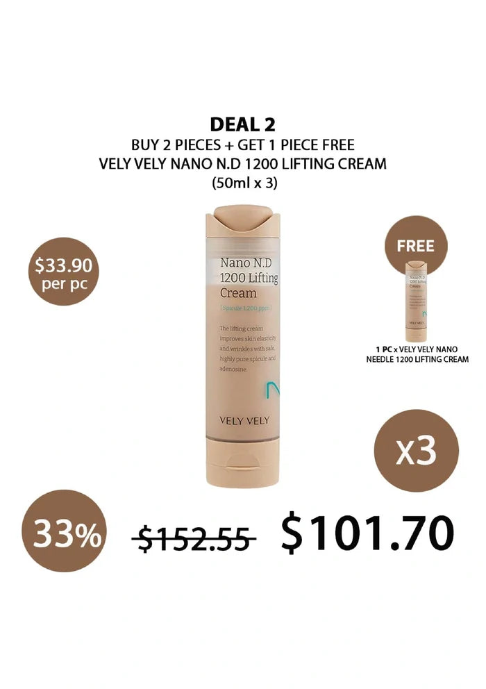 (BUY 2+1 FREE) VELY VELY NANO NEEDLE 1200 LIFTING CREAM