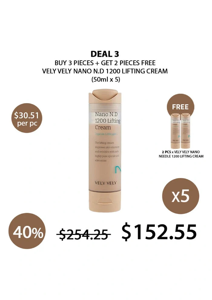 (BUY 3+2 FREE) VELY VELY NANO NEEDLE 1200 LIFTING CREAM