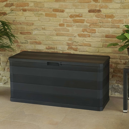 Vida XL Deck Box Black vidaXL Patio Storage Box Black 46.1"x17.7"x22"