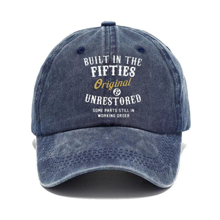 Washed Print Denim Baseball Cap Retro Versatile Soft Top Hat