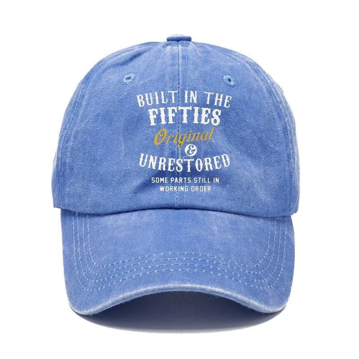 Washed Print Denim Baseball Cap Retro Versatile Soft Top Hat