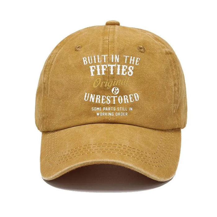 Washed Print Denim Baseball Cap Retro Versatile Soft Top Hat
