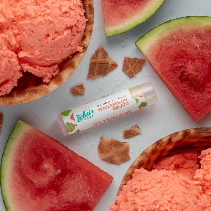 Eclair Lips Watermelon Gelato lip balm with watermelon and gelato.