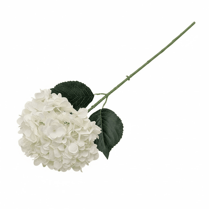 White Giant Pom Pom Hydrangea Single Stem Flower - Set of 3