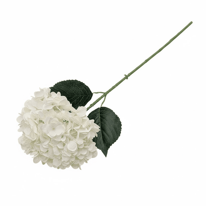 White Giant Pom Pom Hydrangea Single Stem Flower - Set of 3