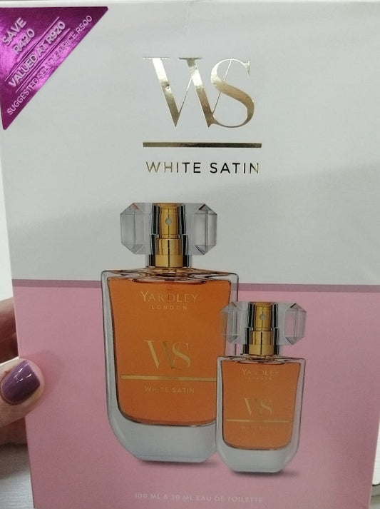 White satin parfume Gift set
