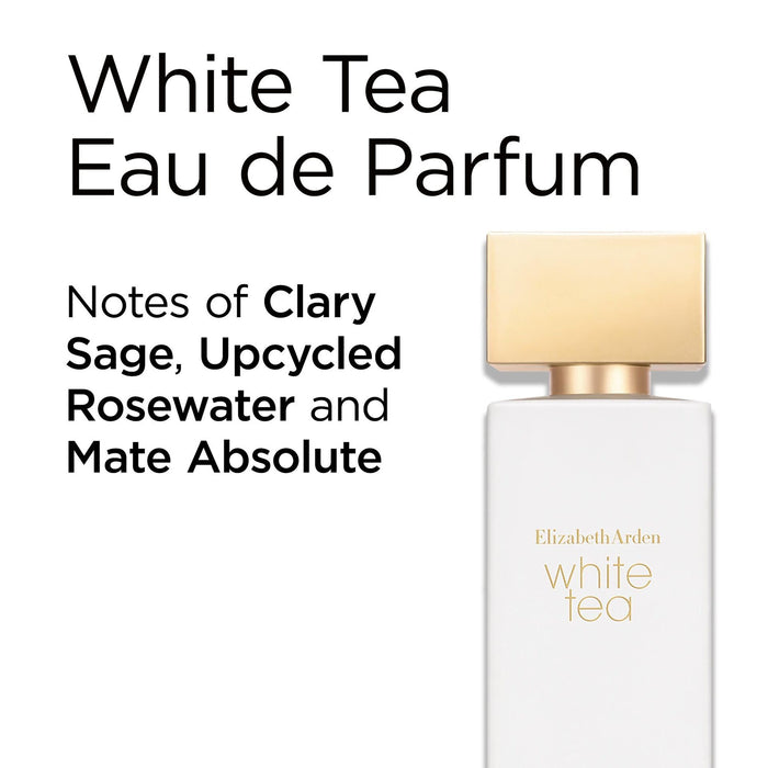 White Tea Eau de Parfum has notes of clary sage, upcycled rosewater and mate absolute.