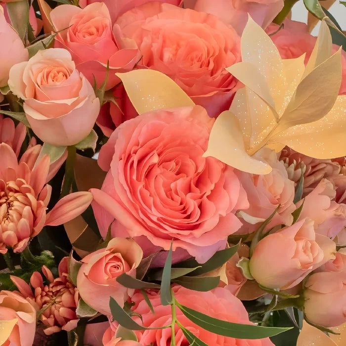 Wild Peach Flower Bouquet Close Up - Image