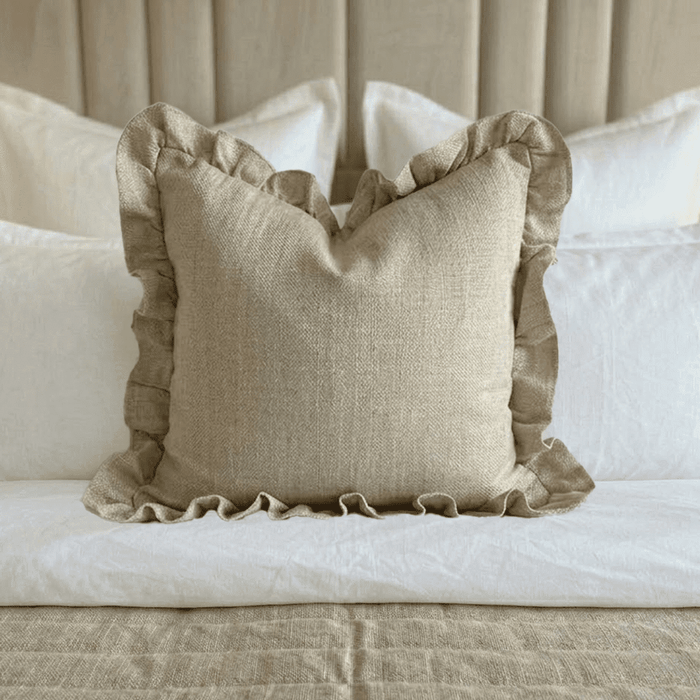 Wilmare Taupe Scalloped Edge Cushion Cover - 45x45cm Textiles