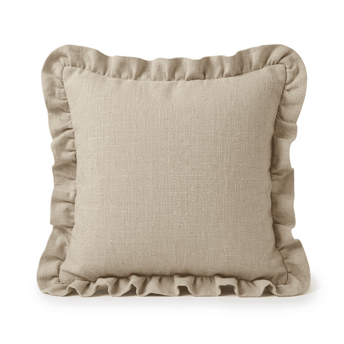 Wilmare Taupe Scalloped Edge Feather Filled Cushion - 45x45cm