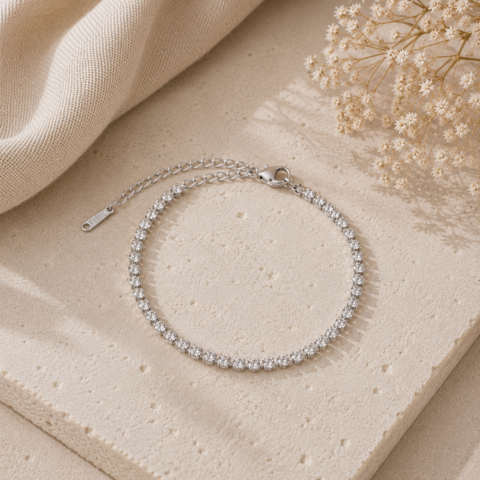 Wolff Jewelry - Crystal Tennis Bracelet - Sølv