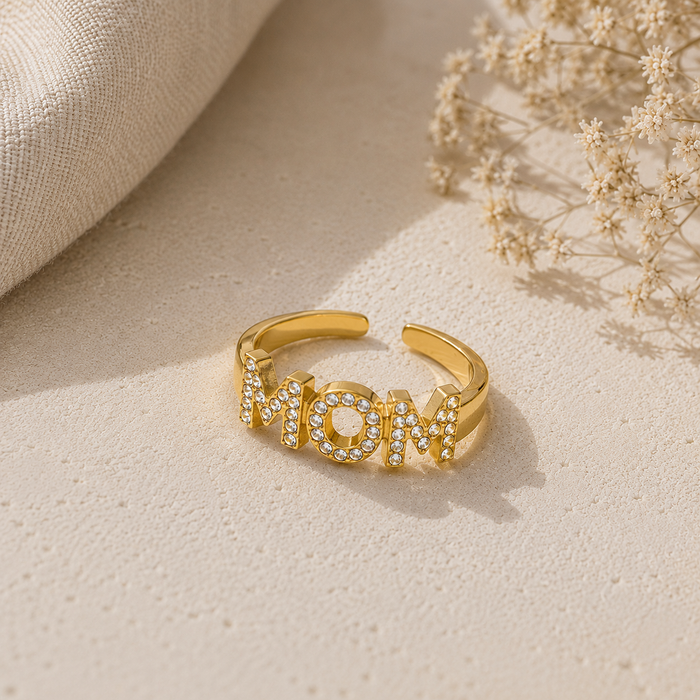 Wolff Jewelry - MOM Shine Ring - 18 karat guldbelagt (Justerbar)