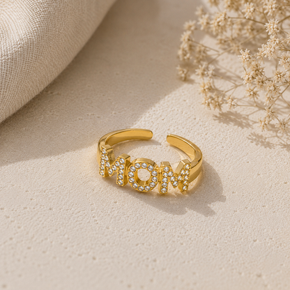 Wolff Jewelry - MOM Shine Ring - 18 karat guldbelagt (Justerbar)