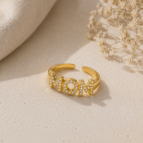 Wolff Jewelry - MOM Shine Ring - 18 karat guldbelagt (Justerbar)