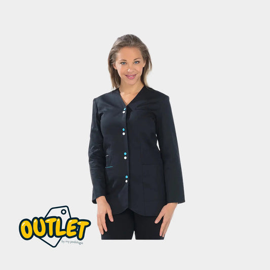 Women's blouse - Size M - My Blouse // End of series My Podologie  Maelys - black/white/turquoise twill