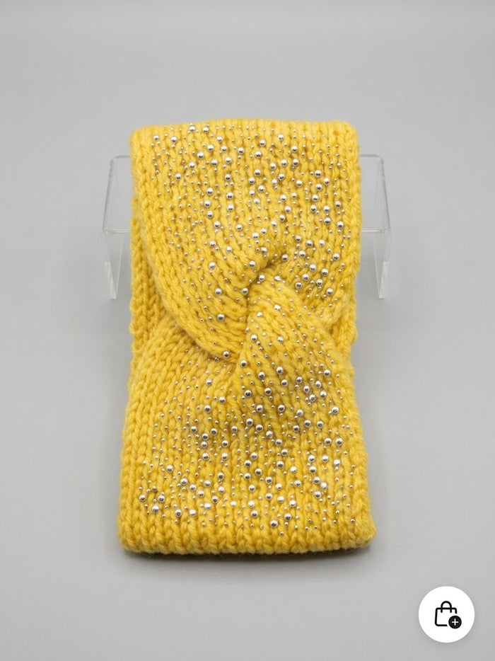 Women's Chunky Knit Rhinestone & Charm Ear Warmer Headbands