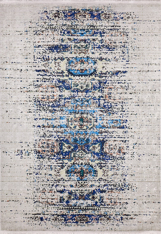 A close-up of the Worn-Out Abstract - Washable Rug - JR339, ideal for high-traffic areas.