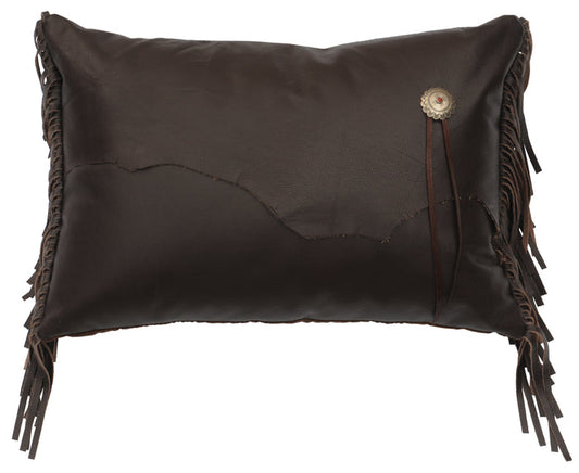 Yellowstone III Leather Pillow - 12x18 - Fabric Back